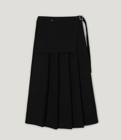 Mio Layered Pleated Long Skirt