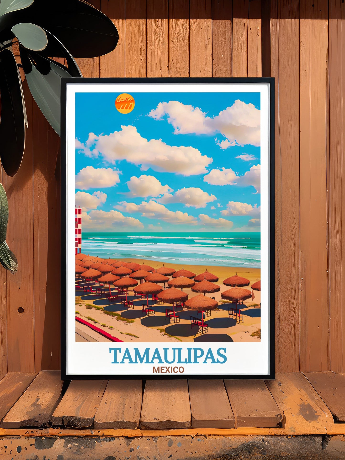 Tamaulipas Poster Print - Playa Miramar Travel Art - Tamaulipas Art Print - Tamaulipas Travel Print - Mexico Travel Poster