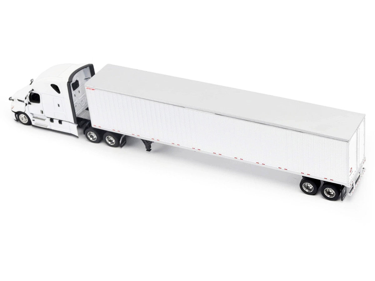 2025 Freightliner Cascadia Gen-5 Truck Tractor with Sleeper and Great Dane Champion 53ft Dry Cargo Trailer Winter White "Transport Series" 1/64 Diecast Model by Diecast Masters