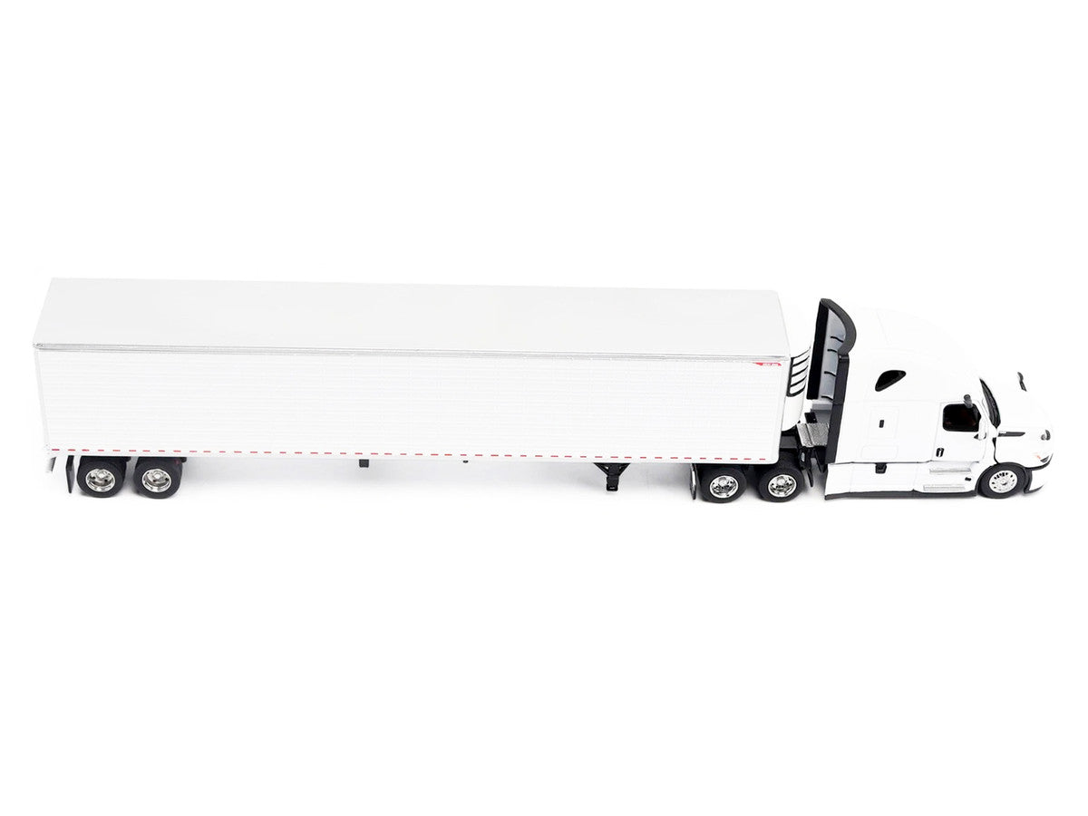 2025 Freightliner Cascadia Gen-5 Truck Tractor with Sleeper and Great Dane Champion 53ft Refrigerated Trailer Winter White "Transport Series" 1/64 Diecast Model by Diecast Masters