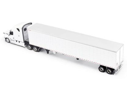 2025 Freightliner Cascadia Gen-5 Truck Tractor with Sleeper and Great Dane Champion 53ft Refrigerated Trailer Winter White "Transport Series" 1/64 Diecast Model by Diecast Masters