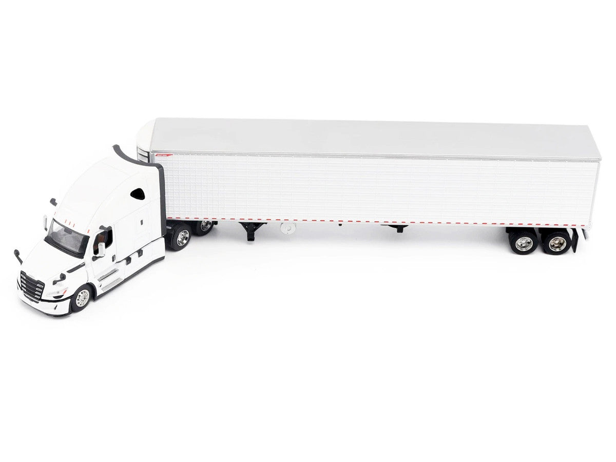 2025 Freightliner Cascadia Gen-5 Truck Tractor with Sleeper and Great Dane Champion 53ft Refrigerated Trailer Winter White "Transport Series" 1/64 Diecast Model by Diecast Masters