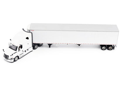 2025 Freightliner Cascadia Gen-5 Truck Tractor with Sleeper and Great Dane Champion 53ft Refrigerated Trailer Winter White "Transport Series" 1/64 Diecast Model by Diecast Masters