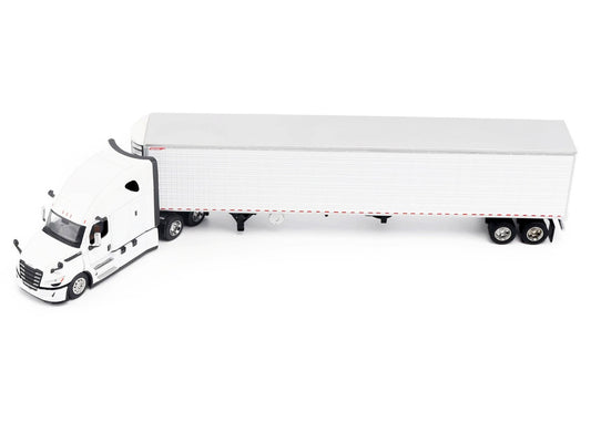 2025 Freightliner Cascadia Gen-5 Truck Tractor with Sleeper and Great Dane Champion 53ft Refrigerated Trailer Winter White "Transport Series" 1/64 Diecast Model by Diecast Masters