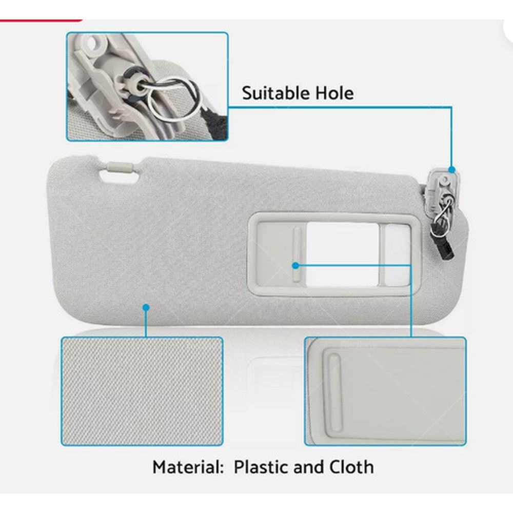 1 Pair Front Right &amp; Left Sun Visors Gray Suitable for Mazda CX-9 3.7L