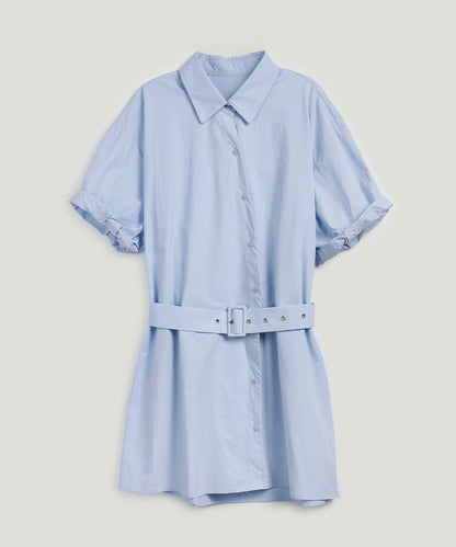 Lovin Roll-Up Shirt Dress (Belt Set)