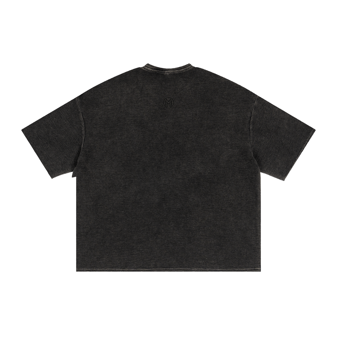 Montenegra Textured Waffle Washed Boxy T-Shirt - Black