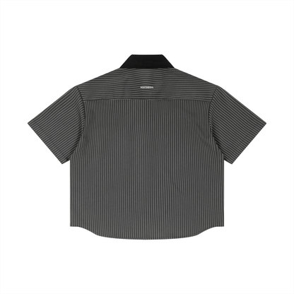 Montenegra Striped Boxy Contrast Collar Shirt
