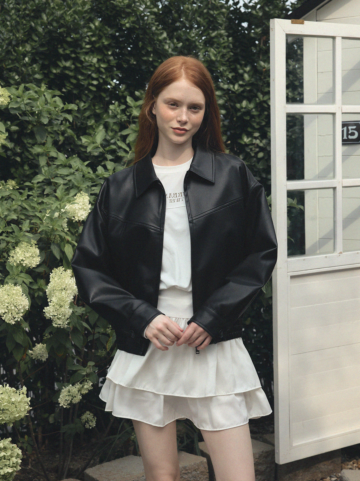 Loved Collar Blouson Jumper [Suede/ Leather]