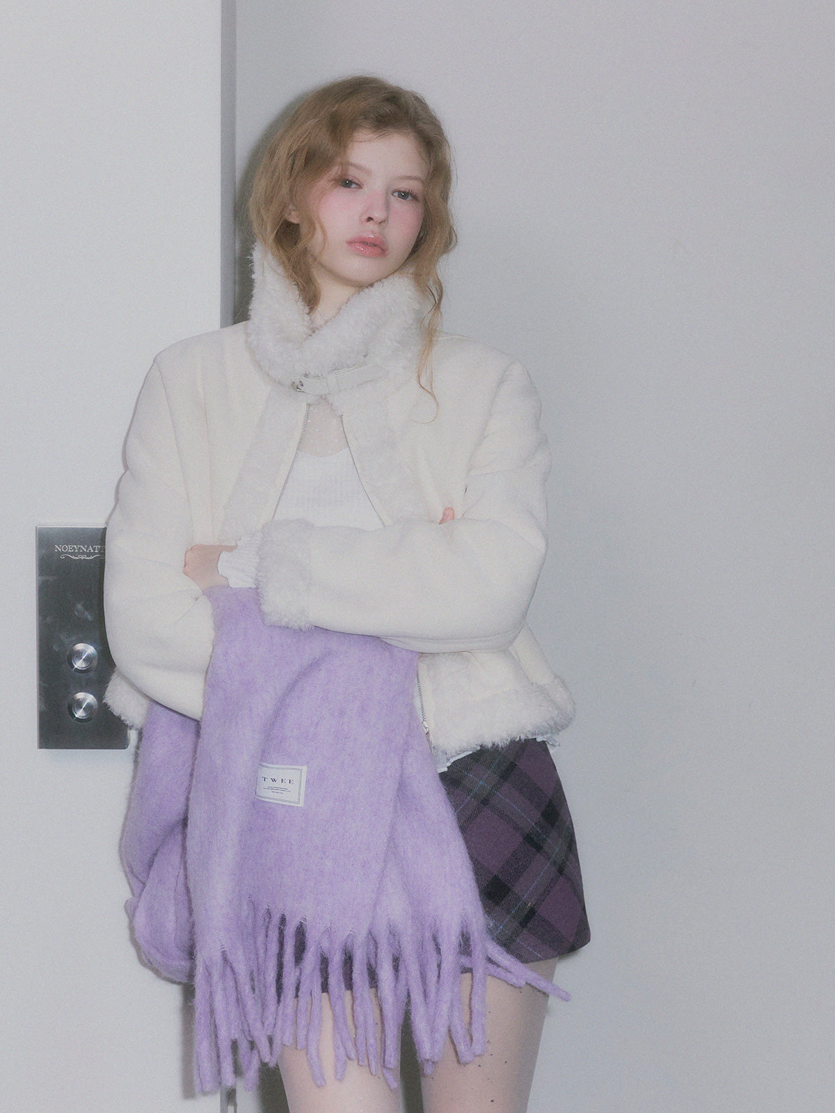Bear Collar Short Shearling Jumper