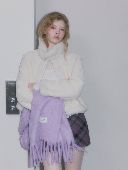 Bear Collar Short Shearling Jumper
