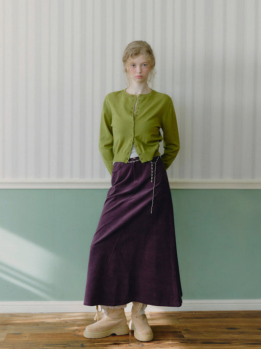 Tudet Corduroy Maxi Long Skirt