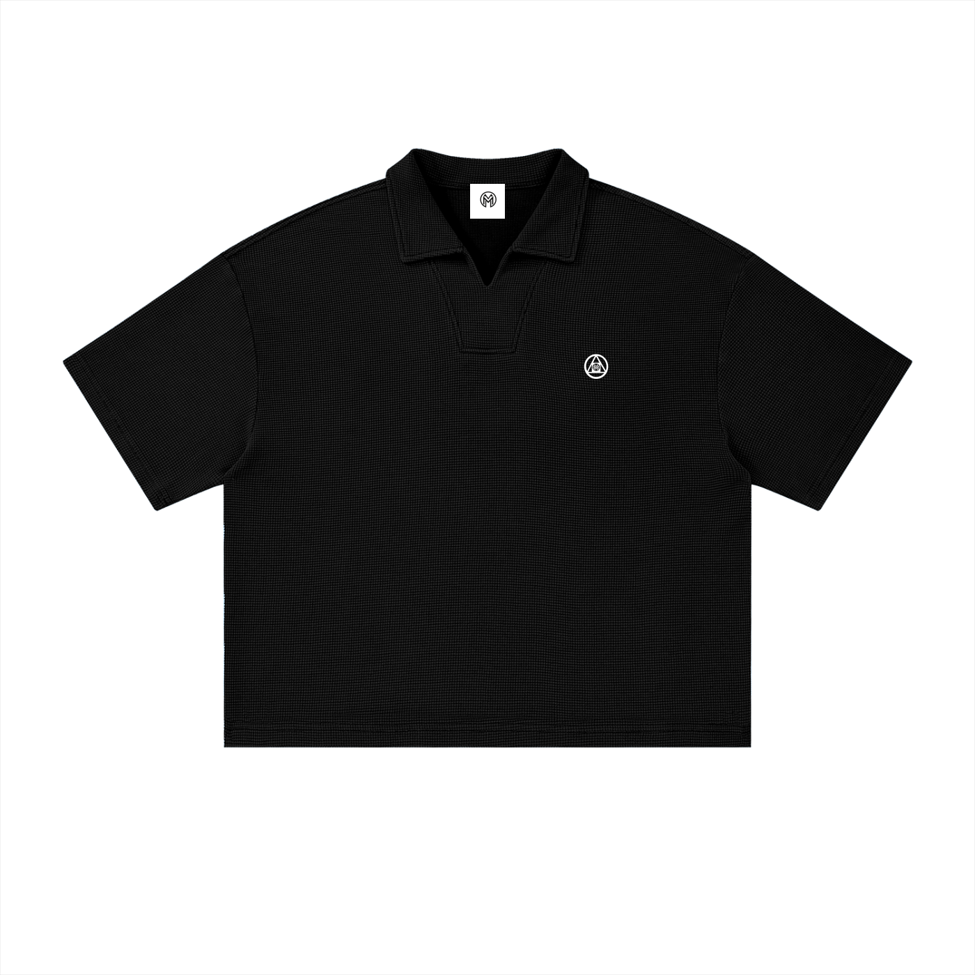 Montenegra Vintage Wash Waffle Boxy Polo Shirt