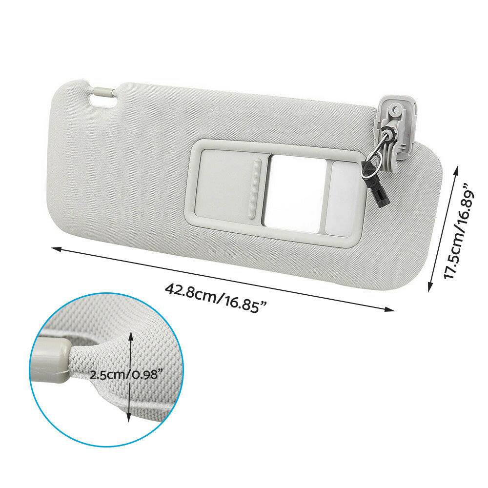 Right Side Sun Visor Sunshade With Mirror Grey Suitable for Mazda CX-9