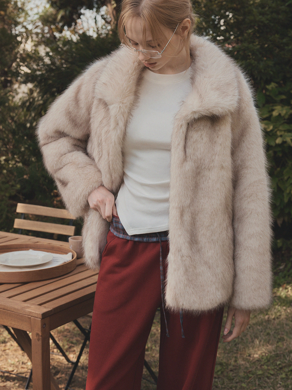 Polton High Neck Soft Fur Jacket