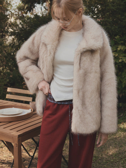 Polton High Neck Soft Fur Jacket