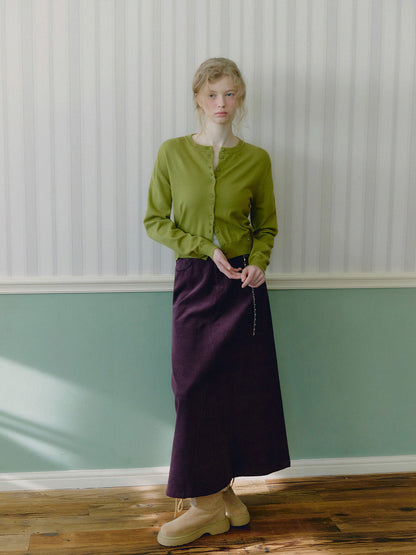 Tudet Corduroy Maxi Long Skirt