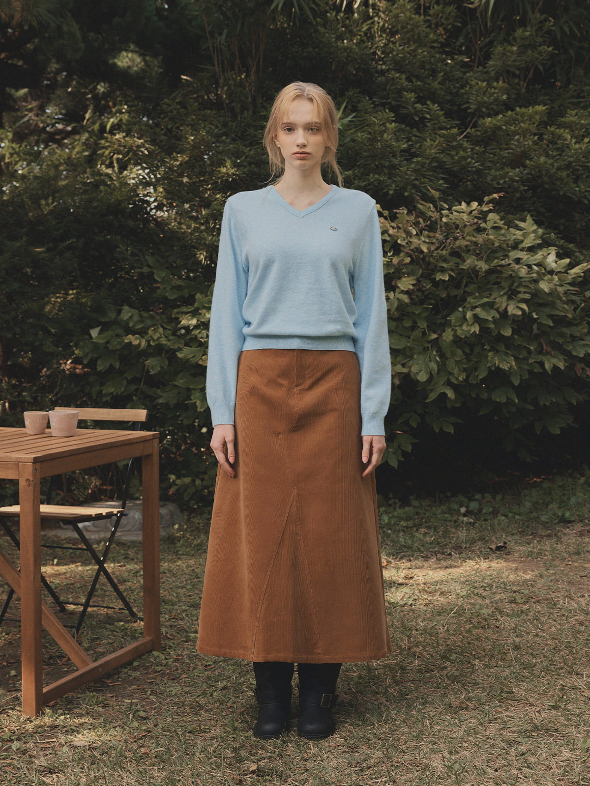 Tudet Corduroy Maxi Long Skirt