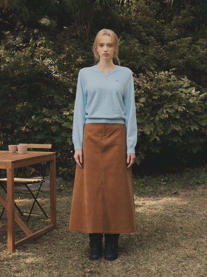 Tudet Corduroy Maxi Long Skirt