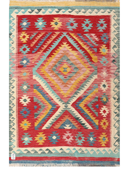Maimana Kilim - 154 × 102 cm (5'1" x 3'4")