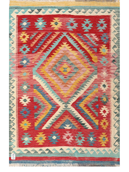 Maimana Kilim - 154 × 102 cm (5'1" x 3'4")