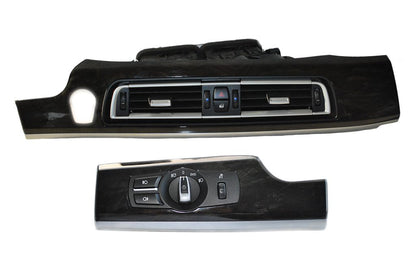 OE USED DASHBOARD COVER WOOD STRUCTURE MOULDING AIR VENT GRILLE LIGHT PANEL BMW 7 F01 F02 LCI 9232145 9192744
