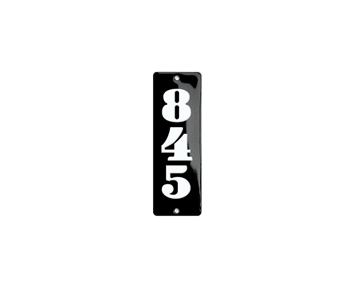 Black Enamel Sign 4 x 12 cm (1⅝" x 4¾")