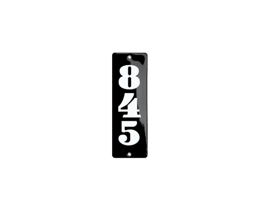 Black Enamel Sign 4 x 12 cm (1⅝" x 4¾")
