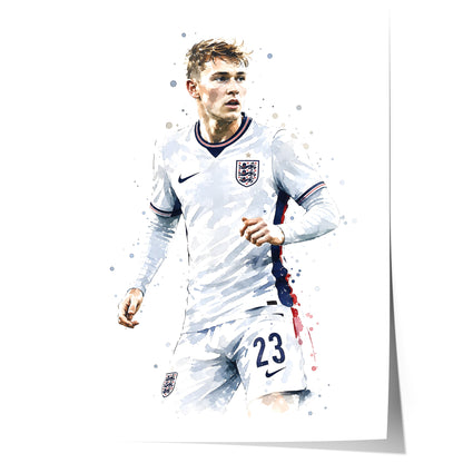 England Fussball Poster  · Geschenkidee · Aquarell Sport Wandbild · Deko Print ohne Rahmen