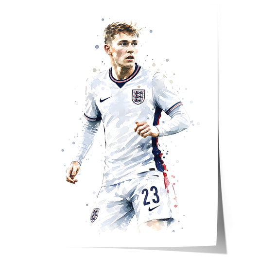 England Fussball Poster  · Geschenkidee · Aquarell Sport Wandbild · Deko Print ohne Rahmen