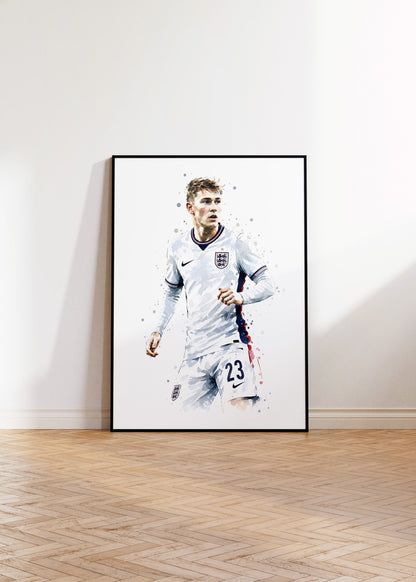 England Fussball Poster  · Geschenkidee · Aquarell Sport Wandbild · Deko Print ohne Rahmen