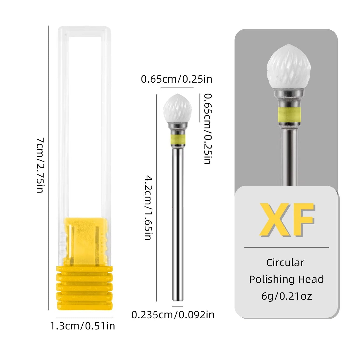 KVADRO Ceramic Nail Bit - Ball, Yellow - XF #412