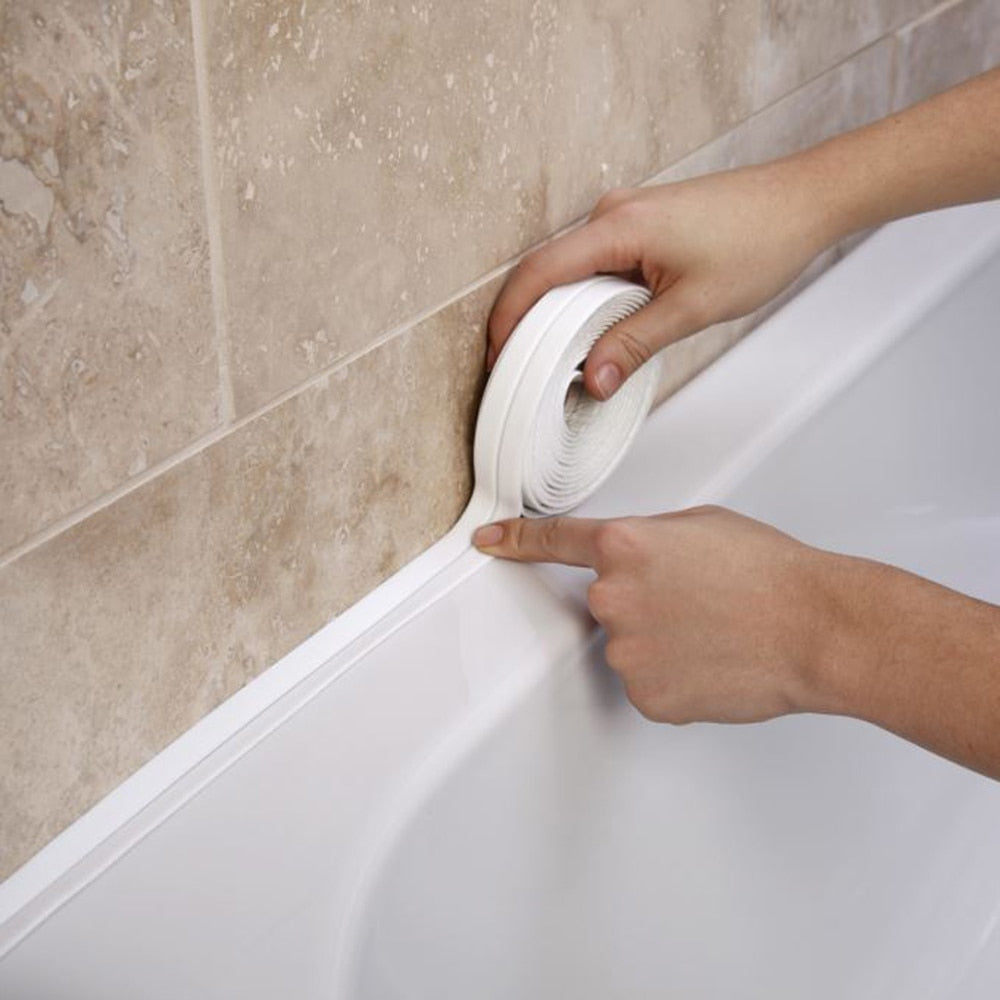 Lookrover Bathroom Bath Sealing Strip Tape PVC Mildew Resistant – White 1m/2m/3.2m
