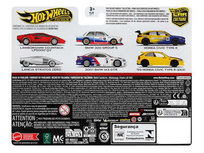 BMW 320 Group 5 #12 White with Stripes and 2001 BMW M3 GTR #3 White with Stripes "Car Culture" Set of 2 Cars Diecast Model Cars by Hot Wheels
