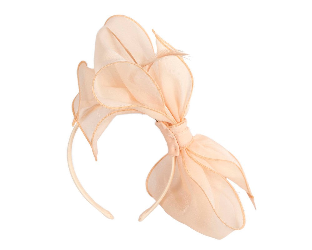 Nude organza bow fascinator by Max Alexander