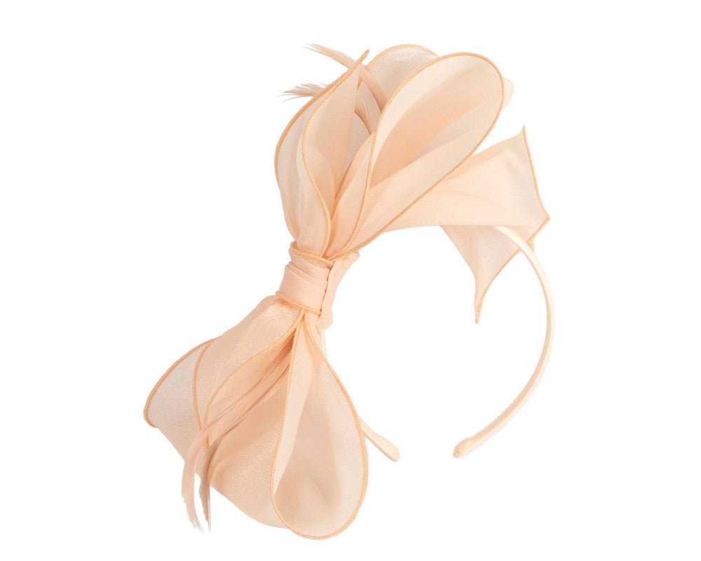 Nude organza bow fascinator by Max Alexander