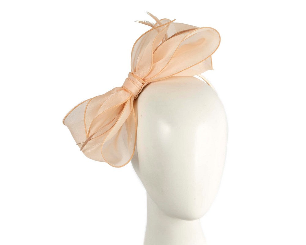 Nude organza bow fascinator by Max Alexander