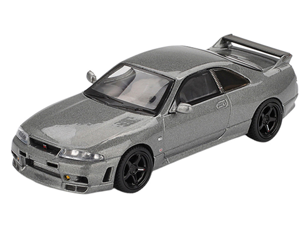 Nissan Skyline GT-R (NISMO BCNR33 CRS Version) RHD (Right Hand Drive) Dark Metal Gray Metallic Limited Edition 1/64 Diecast Model Car by Mini GT