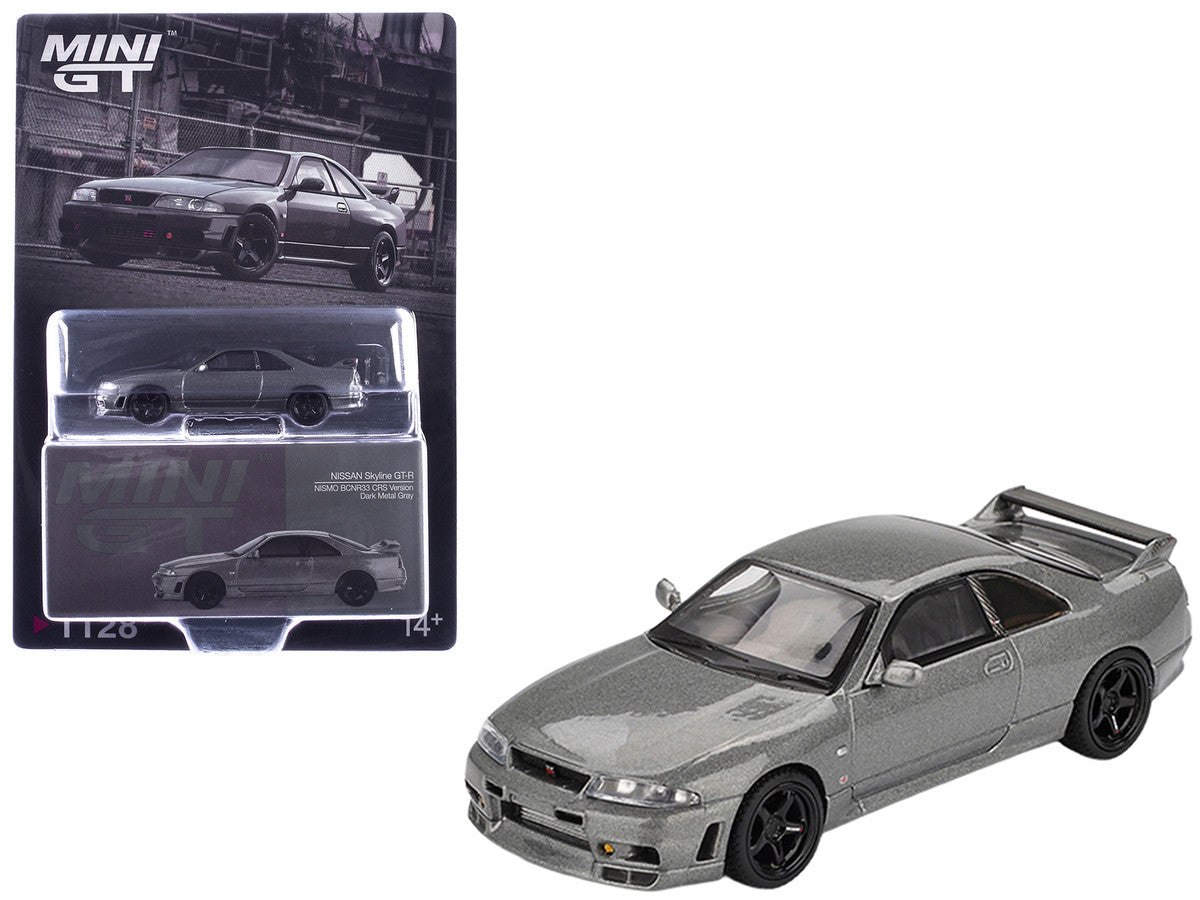 Nissan Skyline GT-R (NISMO BCNR33 CRS Version) RHD (Right Hand Drive) Dark Metal Gray Metallic Limited Edition 1/64 Diecast Model Car by Mini GT
