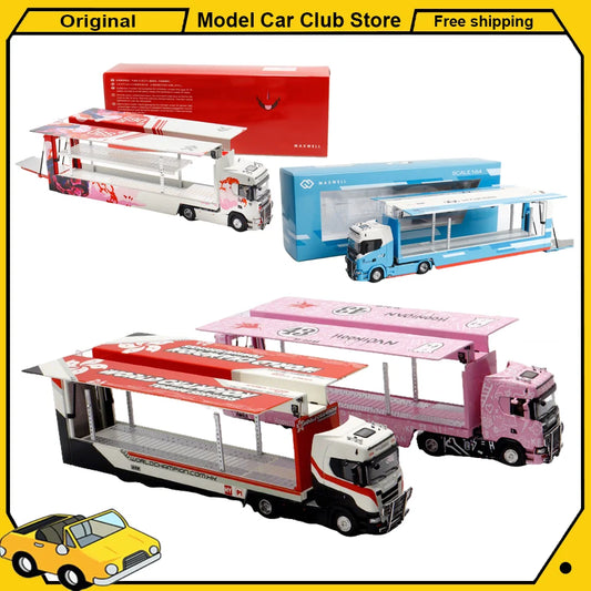 Lookrover Maxwell 1:64 Scania S730 Double Decker Container Hoonicorn Transport Alloy Model Toy