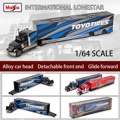 Lookrover Maisto 1:64 1993 International LoneStar 454 Transport Trailer Alloy Simulation Model Collection