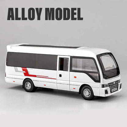 Lookrover Coaster 1:32 Alloy Bus Passenger Coach Diecast Sound Light Simulation Collection Toy Gift