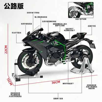 Lookrover Kawasaki H2R 1:6 Alloy Motorcycle Model Simulation Locomotive Spray Diecast Collectible