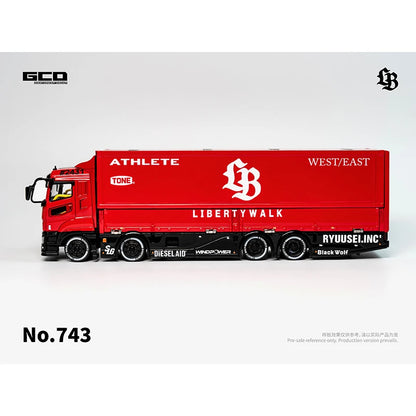 Lookrover GCD 1:64 LBWK Mitsubishi Fuso Container Truck Double Authorization Alloy Diecast Model