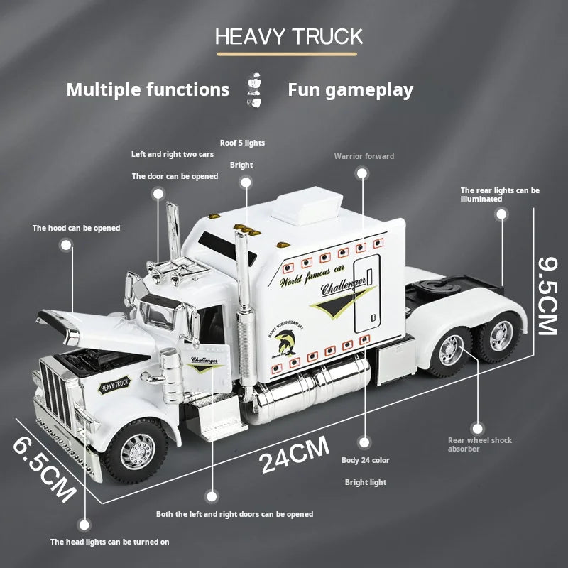 Lookrover Peterbilt 389 1:24 Alloy Truck Diecast Light Sound Open Doors Suspension Collectible Gift