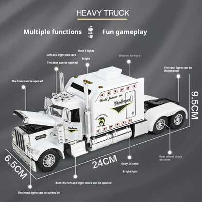 Lookrover Peterbilt 389 1:24 Alloy Truck Diecast Light Sound Open Doors Suspension Collectible Gift