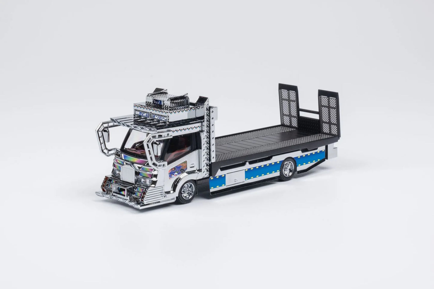 Micro Turbo 1/64 FullDrop Flatbed Modified Trailer Rocket Bunny Conquest Alloy Car Model Simulation Static Display Car Boy Gift