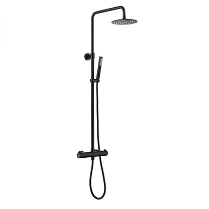 Lookrover Thermostatic Shower System Brushed Gold Wall Mount Rainfall Head