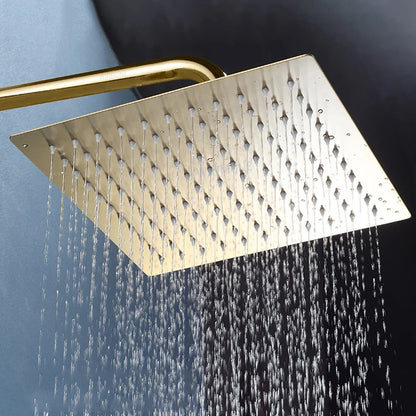 Lookrover Luxury Gold Pressurized Shower Head High-Pressure Rainfall Round