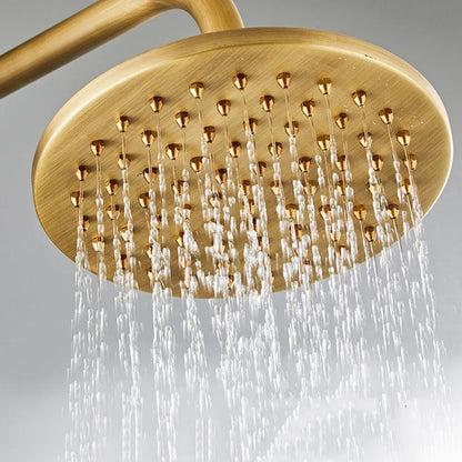 Lookrover Antique Brass Rainfall Shower Set 8 Inch Wall Mount Complete System